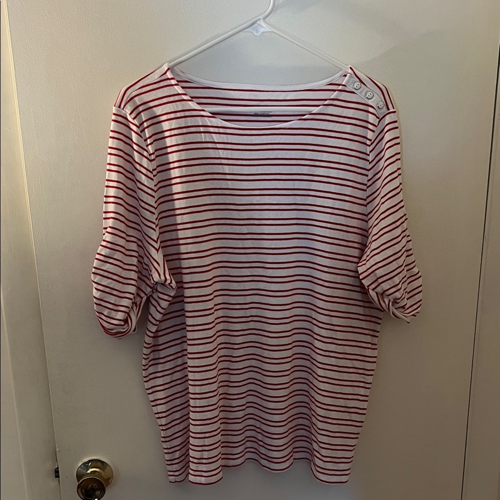 Classic Red and White Striped Long Sleeve Top